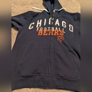 Chicago Bears Sweat Jacket Hoodie Size Large